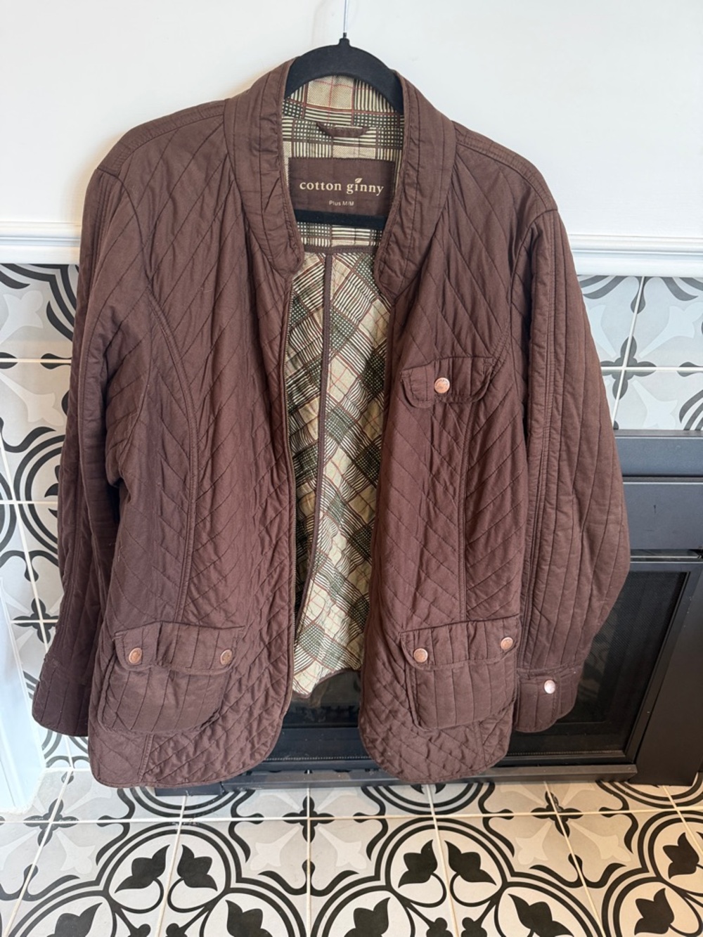 Cotton Ginny Quilted Brown Jacket